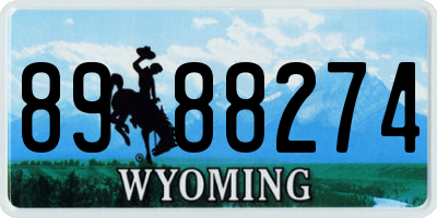 WY license plate 8988274