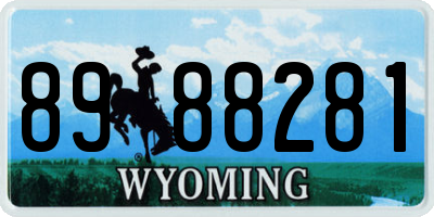 WY license plate 8988281