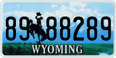 WY license plate 8988289