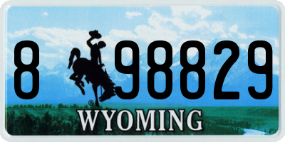 WY license plate 898829
