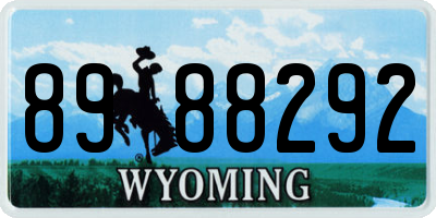 WY license plate 8988292
