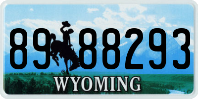 WY license plate 8988293