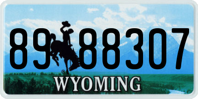 WY license plate 8988307