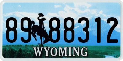 WY license plate 8988312