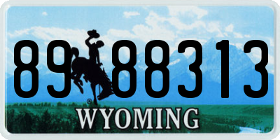 WY license plate 8988313