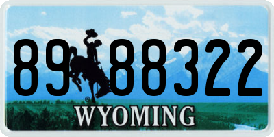 WY license plate 8988322