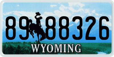 WY license plate 8988326