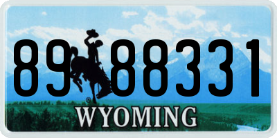 WY license plate 8988331