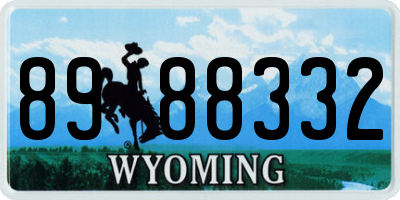 WY license plate 8988332