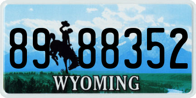 WY license plate 8988352