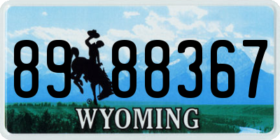 WY license plate 8988367