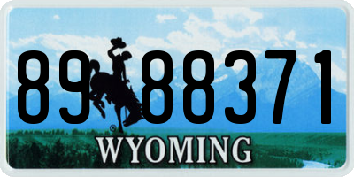 WY license plate 8988371