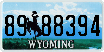 WY license plate 8988394