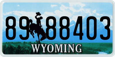WY license plate 8988403