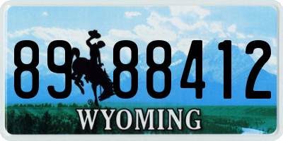 WY license plate 8988412