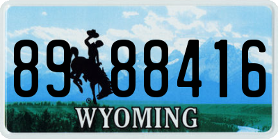 WY license plate 8988416