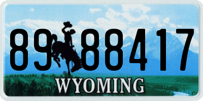 WY license plate 8988417
