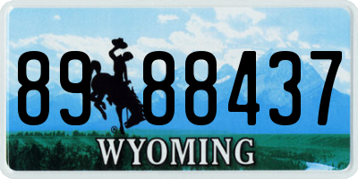 WY license plate 8988437
