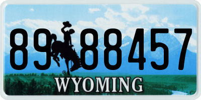 WY license plate 8988457