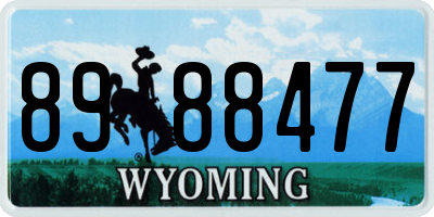 WY license plate 8988477