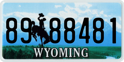 WY license plate 8988481