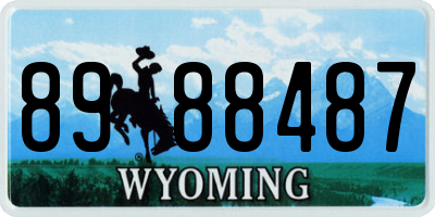 WY license plate 8988487