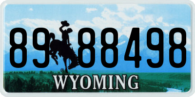 WY license plate 8988498