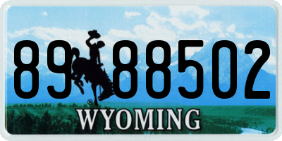 WY license plate 8988502