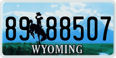 WY license plate 8988507