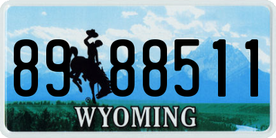 WY license plate 8988511