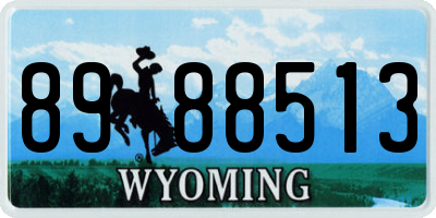 WY license plate 8988513