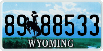 WY license plate 8988533