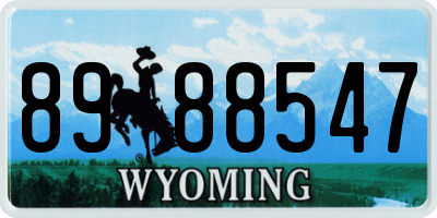 WY license plate 8988547