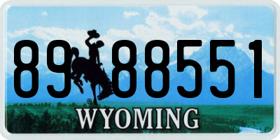 WY license plate 8988551