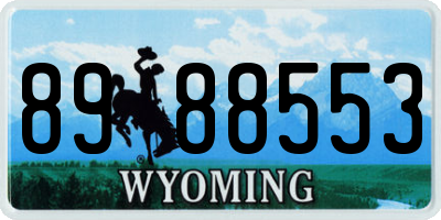 WY license plate 8988553