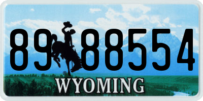 WY license plate 8988554