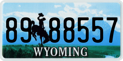WY license plate 8988557
