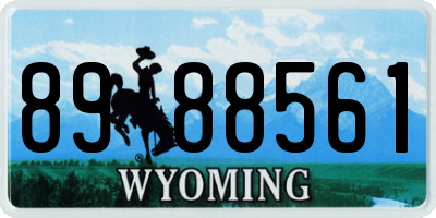 WY license plate 8988561