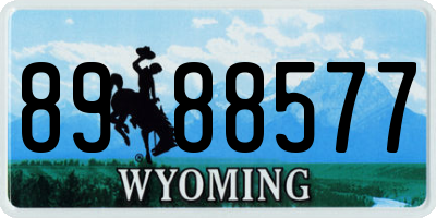 WY license plate 8988577