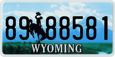 WY license plate 8988581