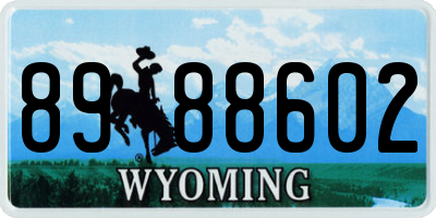 WY license plate 8988602