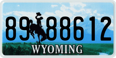 WY license plate 8988612