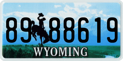 WY license plate 8988619