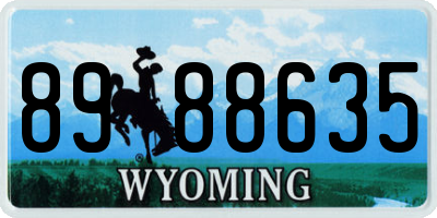 WY license plate 8988635