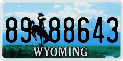 WY license plate 8988643