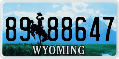 WY license plate 8988647