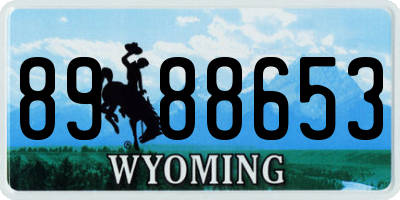 WY license plate 8988653