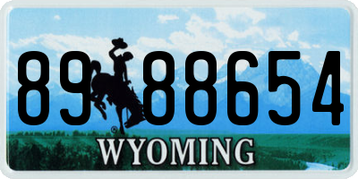 WY license plate 8988654