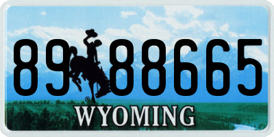 WY license plate 8988665