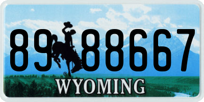 WY license plate 8988667